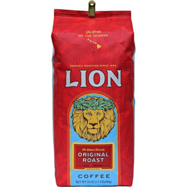 One 24 ounce bag of Lion Coffee Original Roast