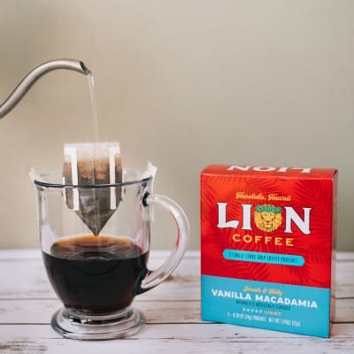 Lion Vanilla Macadamia Single Serve Drip Coffee Pouches - Lion Coffee