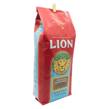 One 24 ounce bag of Lion Premium Gold 10 percent Kona Ground coffee