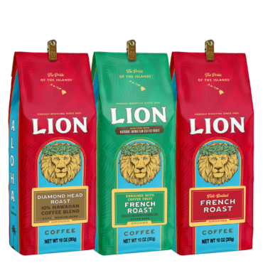 Lion Dark Roast Taster Tri-Pack containing 3 bags of coffee