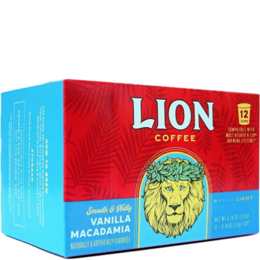 Lion Coffee Vanilla Macadamia Single Serve coffee pods 12 per box